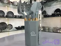 خريد قسطی سرویس کفگیر ملاقه سیلیکونی طوسی ۱۱پارچه KITCHENWARE SET