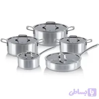 خريد قسطی سرویس قابلمه ۱۰ پارچه استیل کف لیزری ام جی اس کد ۳۱۱۰