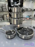 خريد قسطی سرويس قابلمه كف ليزري ١٠ پارچه نوریزن استيل مات (نوريسان)