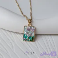 گردنبند پینترستی فانتزی نیلوفر و مروارید + ارسال رایگـــان