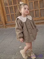 پالتو دخترانه داخل پشمی جنس رویه کتان