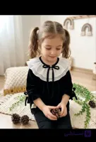 شومیز مشکی دخترانه نخ پنبه سایز ۳۵ الی ۶۵(قواره آزاد)
