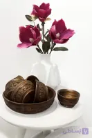 آجیل خوری چوبی منبت کاری مجموعه 7 عددی
