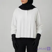 شومیز زنانه لینن مدل عروسکی سفید