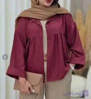 شومیز کراپ زنانه لینن مدل عروسکی سبز ارتشی
