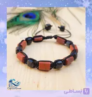 دستبند مردانه جاسپر و تورمالین مشکی