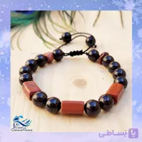 دستبند مردانه گارنت و جاسپر