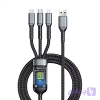 کابل تبدیل USB به micro USB/لایتنینگ/USB-C مدلTDA-218 طول 1.2 متر