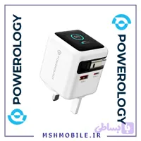 آداپتور شارژ 70 وات هوشمند پاورولوژی Powerology Halo Dual-Port GaN Charger PWCUQC051