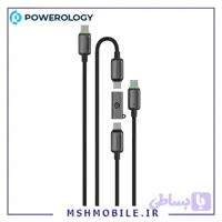 کابل تایپ سی پاورولوژی Powerology مدل PCAB37GY دو تکه 3 متر