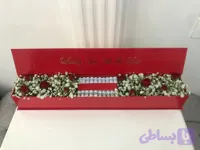 باکس پول یک ردیف باترکیب گل رزوگل عروس(ژیپسوفیلیا)