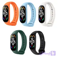بند مدل silicon pکد 0wمناسب برای مچ بند هوشمند شیائومی Mi Band 7 مجموعه 5 عددی