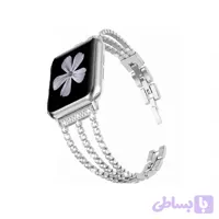 بند اپل واچ زنانه مدل 3Line-Diamond سایز 38/40/41 | استیل نگین‌دار با قفل مقاوم