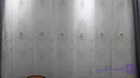 پرده تور پذیرایی قابی فلت گلبرجسته کد 1007