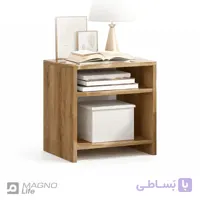 میز کنار تخت، پاتختی دو طبقه چوبی دکورین مدل DEC-0025