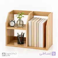 کتابخانه و نظم دهنده رومیزی چوبی دکورین مدل DEC-0015