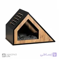 خانه چوبی سگ و گربه دکورین مدل DEC-0008 مشکی