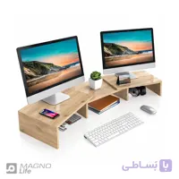 استند مانیتور و نظم دهنده رومیزی قابل تنظیم چوبی دکورین مدل DEC-0026