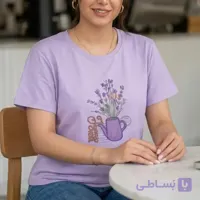 تیشرت زنانه آستین کوتاه نخ پنبه