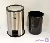 سطل زباله 5 لیترآکا مدل پدالی درب آیینه ای