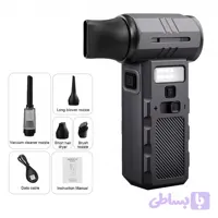 جت فن دمنده و مکنده شارژی چندکاره F028 مدل Multifunctional Violent Fan با باتری 4000mAh و چراغ LED