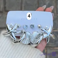 پک گوشواره نقره ای-کد4