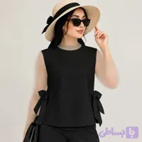 وست زنانه کمربندی مشکی مدل بنددار | ویستلا