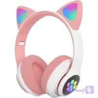 هدفون بلوتوثی گربه‌ای MZ-023 رم‌خور با چراغ RGB
