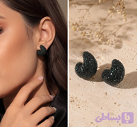 گوشواره اشکی فول نگین سبز یشمی