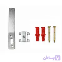پایه ال (L) چوب‌پرده به همراه بست ریل و پیچ و رولپلاک (پک کامل نصب)
