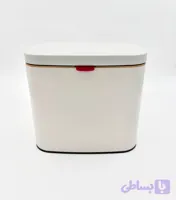 سطل کابینتی ۴ لیتری استیل رنگی با درب دوحالته سفید