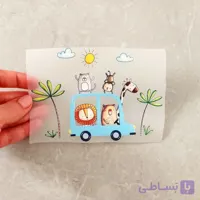 استیکر پارچه و لباس بچه گانه ( ماشین حیوانات کیوت)