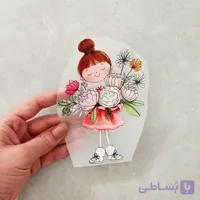 استیکر پارچه و لباس ( دختر و دسته گل )