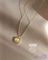 گردنبند استیل طلایی طرح سنگ