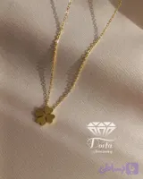 گردنبند استیل طلایی طرح گل