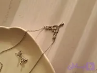 نیم ست ژوپینگ نگین دار رنگ ثابت طرح قلب