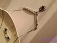 نیم ست ژوپینگ نگین سورمه ای