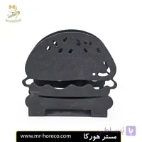 جا دستمال کاغذی فلزی رستورانی طرح همبرگری مشکی استاتیک کد 30228 | مستر هورکا