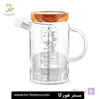 ظرف روغن شفاف با درب چوبی B.V.K 600ml مدل پیرکس کد 14717 | مستر هورکا