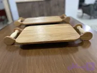 سینی چوبی سرو و پذیرایی دست‌ساز | سینی چوب جنگلی مناسب فینگرفود و سرو نوشیدنی