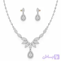 سرویس نقره زنانه طرح اشک نگین دار سنگ مارکیز
