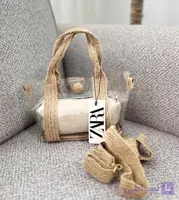 کیف دستی زنانه طلقی مدل حصیری