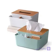 ارگانیزر چندمنظوره و جای دستمال کاغذی Evstyle (با درب چوب بامبو)