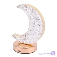 آباژور و چراغ خواب شارژی طرح هلال ماه کریستالی