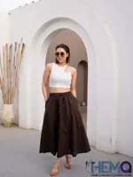 دامن لینن زنانه تابستانی