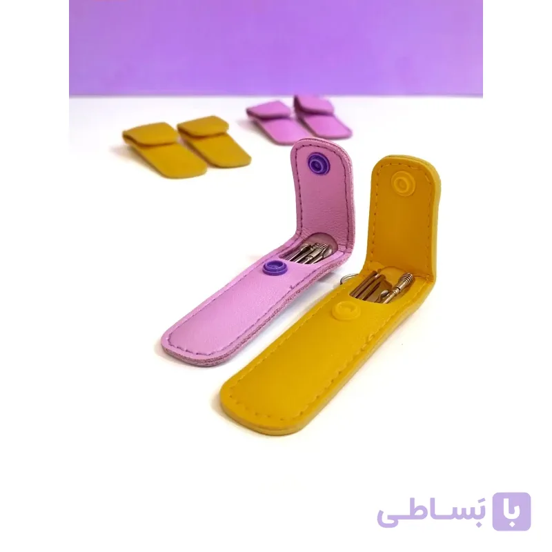 ست گوش پاک کن 6 تکه با کیف چرم