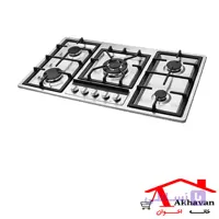 اجاق گاز 5شعله استیل کد G 133 قطعات ایتالیایی برند اخوان