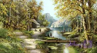 نقشه تابلو فرش منظره ماهیگیری کد 0133