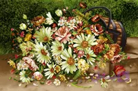 نقشه تابلو فرش گل 0018