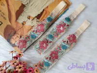 هدبند سوزندوزی ماه سر مدل نیلوفر آبی